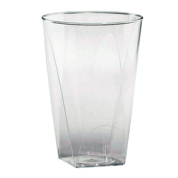 Nicoel Fantini's Hanna K. Signature 10oz Dosposable Clear Plastic Unbreakable Square Bottom Wine Tumbler 20/Pack for Elagant Parties, Weddings & All Occasions: 25 Packs