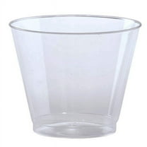 VeZee's Hanna K. Signature 9oz Disposable Old Fashioned Clear Plastic Tumblers for Elegant Parties, Weddings & All Occasions: 50CT