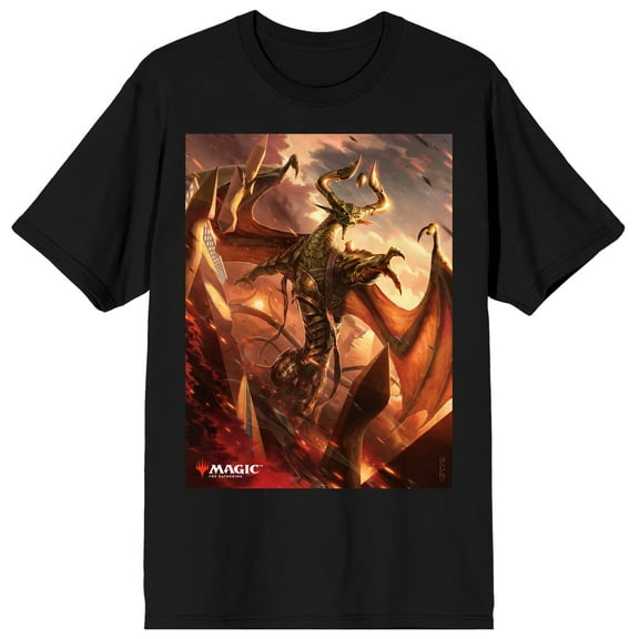 Nicol Bolas Dragon Men's Black Graphic T-Shirt-S