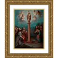 thumbnail image 1 of Nicolás Enríquez 12x14 Gold Ornate Wood Frame and Double Matted Museum Art Print Titled - The Apparition of the Virgin of El Pilar to St. James (1773), 1 of 4
