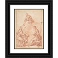 thumbnail image 1 of Nicola Grassi 14x18 Black Ornate Wood Framed Double Matted Museum Art Print Titled - The Virgin and Child Appearing to Saint Agatha and Saint Lucy (1682-1750), 1 of 5