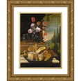 thumbnail image 1 of Nicola Maria Recco 12x14 Gold Ornate Wood Frame and Double Matted Museum Art Print Titled - Death Nature of Sweets and Biscuits in a Landscape, 1 of 4