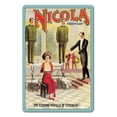thumbnail image 1 of Nicola Prince of Magic - The Sleeping Miracle of Strength Illusion Show - Vintage Magic Poster c.1910 - 8 x 12 inch Vintage Metal Tin Sign, 1 of 4