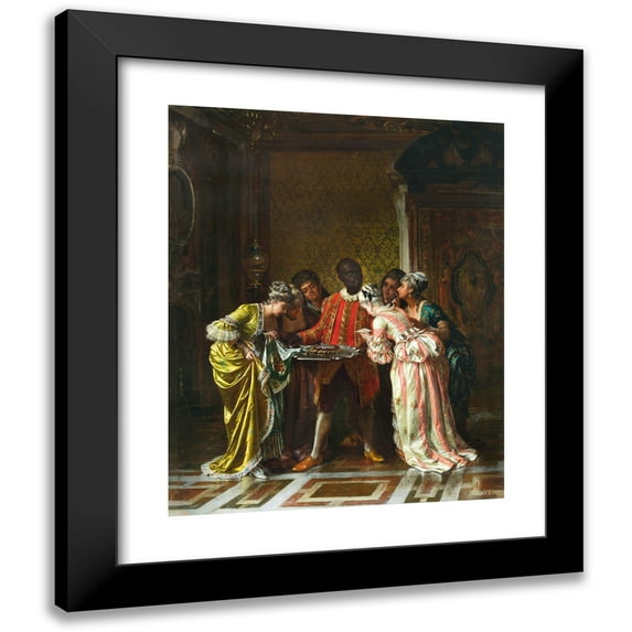 Nicola Sanesi 15x18 Black Modern Framed Museum Art Print Titled - The Pearl Necklace (1874)