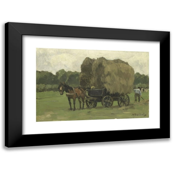 Nicolaas Bastert 14x11 Black Modern Framed Museum Art Print Titled - Hay Wagon (1870 - 1939)