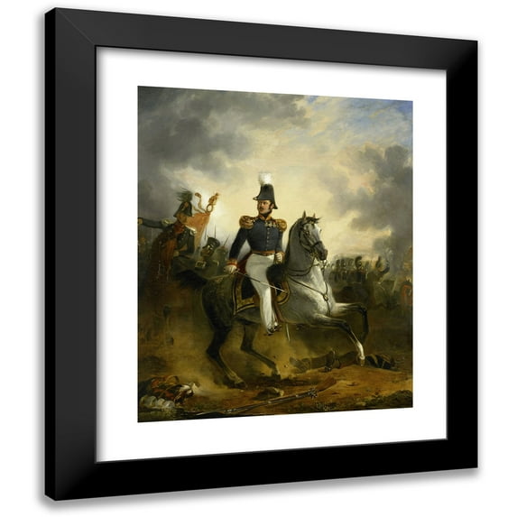 Nicolaas Pieneman 15x18 Black Modern Framed Museum Art Print Titled - The Engagement at Houthalen (1834)