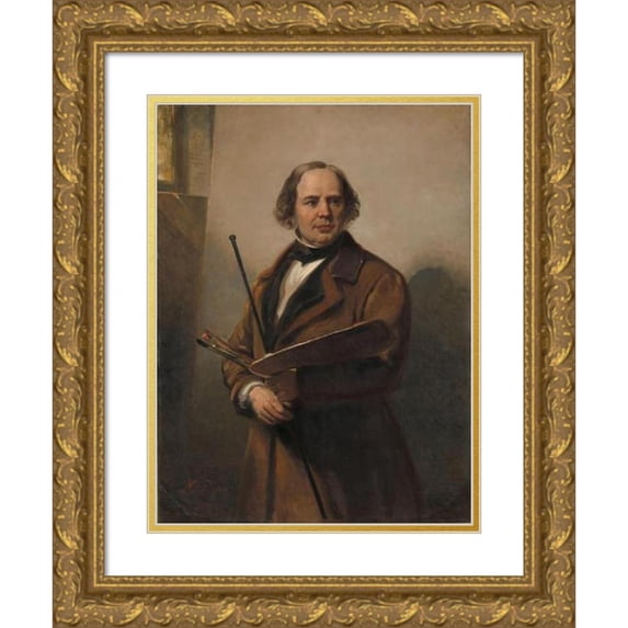 Nicolaas Pieneman 19x24 Gold Ornate Framed and Double Matted Museum Art Print Titled - Jan Willem Little, Painter, Father of Nicolaas Smaller (1860)