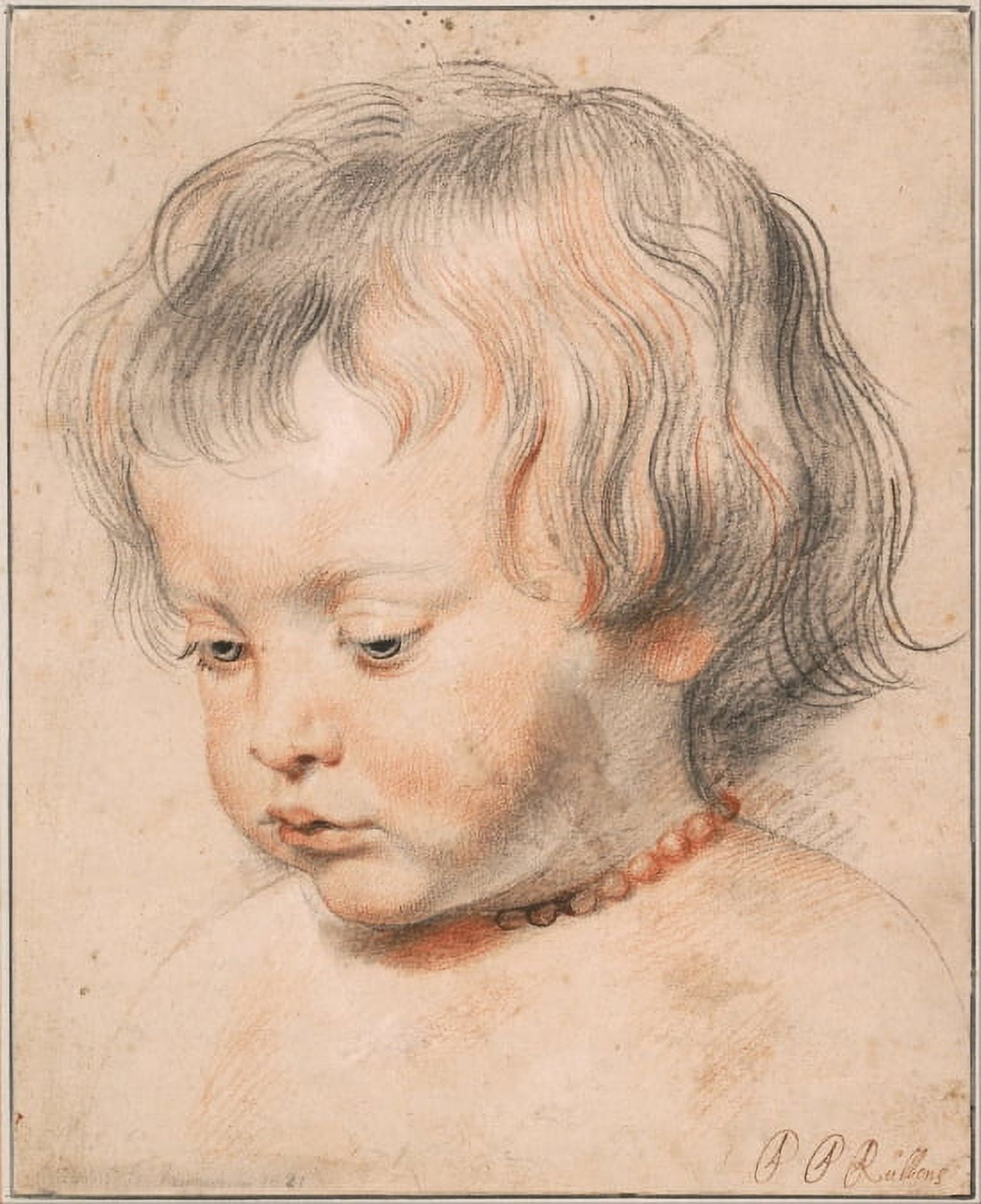 Nicolaas Rubens Wearing A Coral Neckless Canvas Art - Peter Paul Rubens (18 x 24)