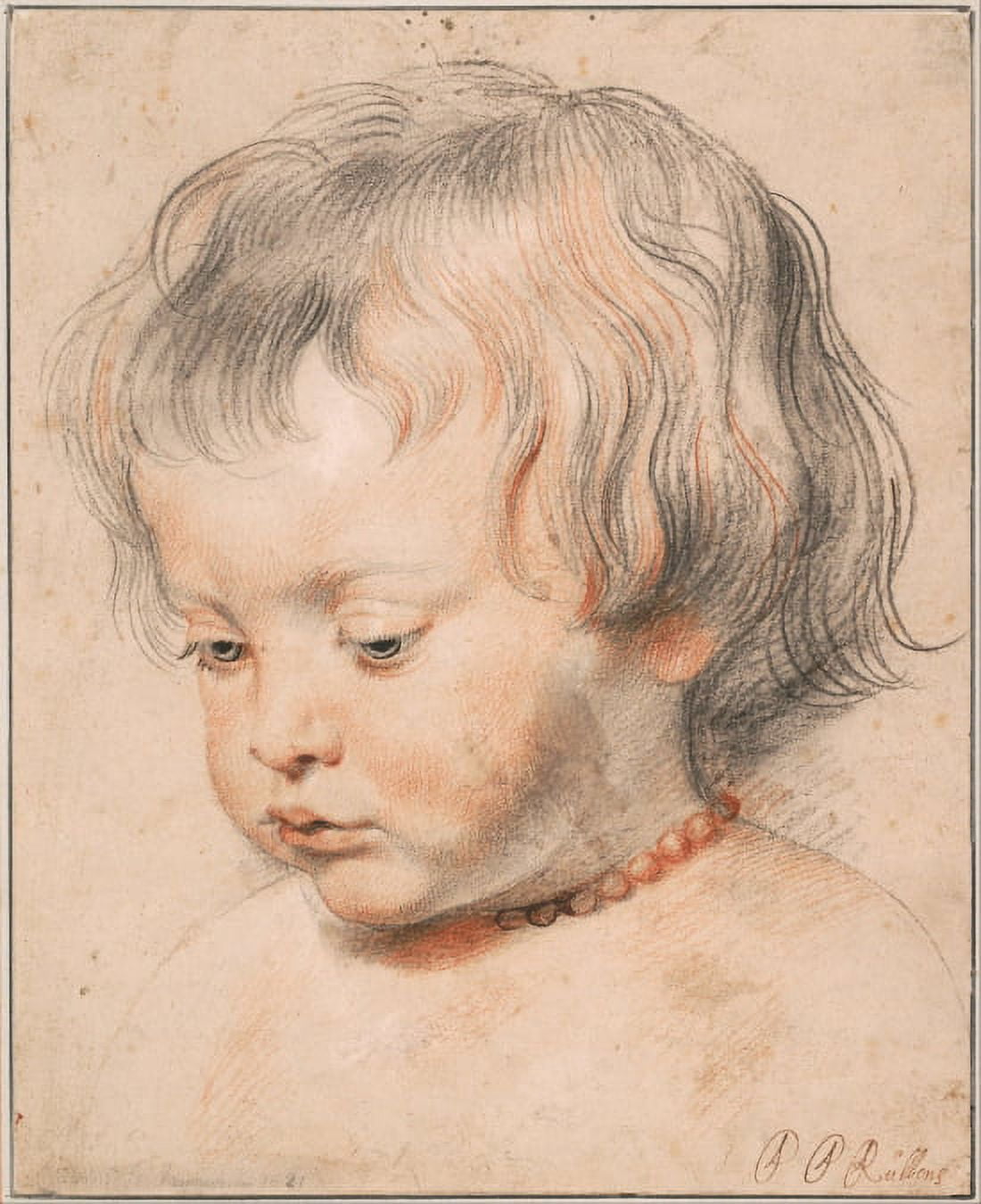 Nicolaas Rubens Wearing A Coral Neckless Canvas Art - Peter Paul Rubens (24 x 36)