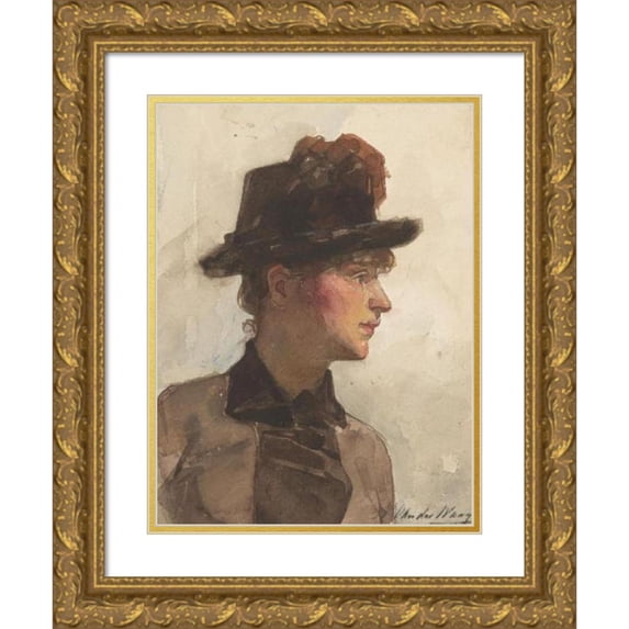 Nicolaas van der Waay 15x18 Gold Ornate Wood Frame and Double Matted Museum Art Print Titled - Women's Sports (1865 - 1936)