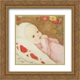 thumbnail image 1 of Nicolae Tonitza 2x Matted 20x20 Gold Ornate Framed Art Print 'Child in Rose', 1 of 2