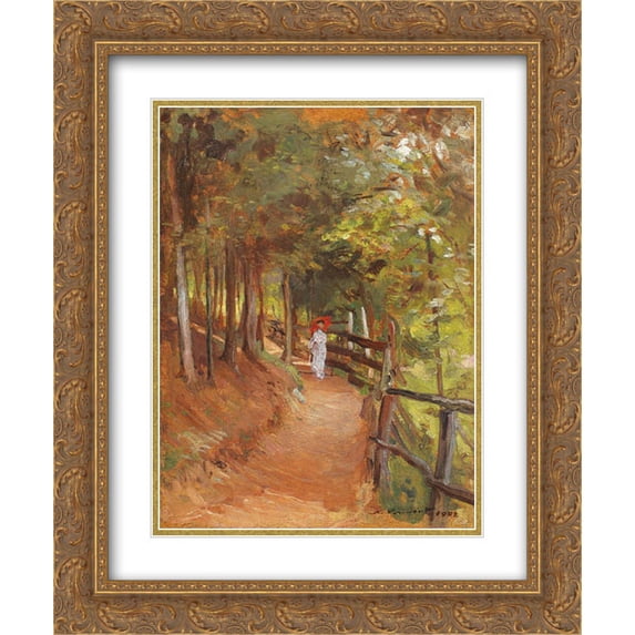 Nicolae Vermont 2x Matted 20x24 Gold Ornate Framed Art Print 'A Walk Through Sinaia Forest'