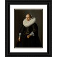 thumbnail image 1 of Nicolaes Eliasz. Pickenoy 18x24 Black Ornate Framed Double Matted Museum Art Print Titled: Portrait of a Lady (1636), 1 of 5