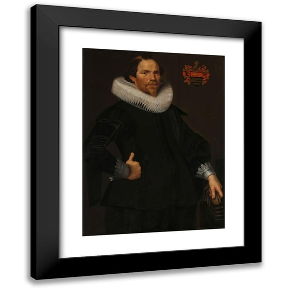 Nicolaes Eliasz. Pickenoy 19x24 Black Modern Framed Museum Art Print Titled - Portrait of Pieter Van Son (C. 1590-1654) (C. 1622 - C. 1629)