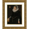 thumbnail image 1 of Nicolaes Eliasz. Pickenoy 19x24 Gold Ornate Framed and Double Matted Museum Art Print Titled - Portrait of Johanna Le Maire (C. 1601-60) (C. 1622 - C. 1629), 1 of 4