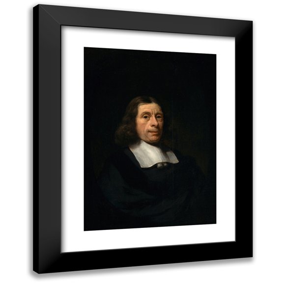 Nicolaes Maes 11x14 Black Modern Framed Museum Art Print Titled - Portrait of a Man (1670 - 1674)
