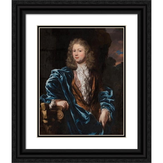 Nicolaes Maes 20x24 Black Ornate Framed Double Matted Museum Art Print Titled: Portrait of Cornelis Ten Hove (C. 1682)