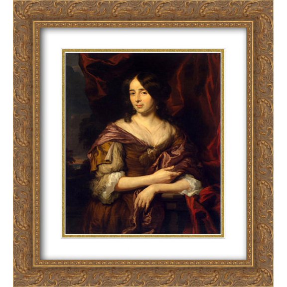 Nicolaes Maes 2x Matted 20x24 Gold Ornate Framed Art Print 'Portrait of a Young Woman'