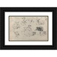 thumbnail image 1 of Nicolaes Pietersz. Berchem 14x11 Black Ornate Wood Framed Double Matted Museum Art Print Titled: Sheep Study Sheet, 1 of 5