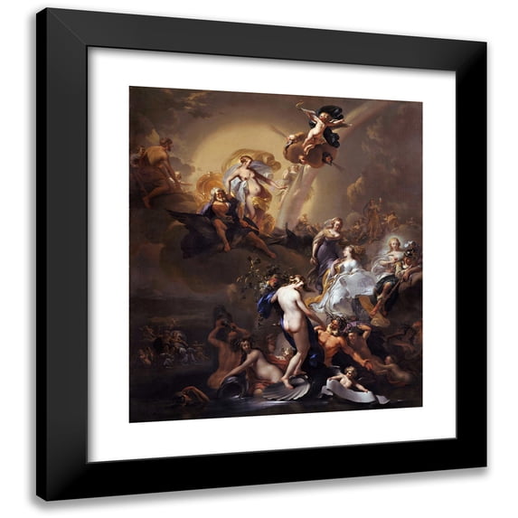 Nicolaes Pietersz. Berchem 15x17 Black Modern Framed Museum Art Print Titled - Allegory on the Expansion of Amsterdam (C.1663)