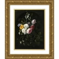 thumbnail image 1 of Nicolaes Van Verendael 12x14 Gold Ornate Wood Frame and Double Matted Museum Art Print Titled - Still Life with Flowers in a Crystal Vase (1684), 1 of 4