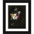 thumbnail image 1 of Nicolaes Van Verendael 15x18 Black Ornate Wood Framed Double Matted Museum Art Print Titled - Still Life with Flowers in a Crystal Vase (1684), 1 of 5