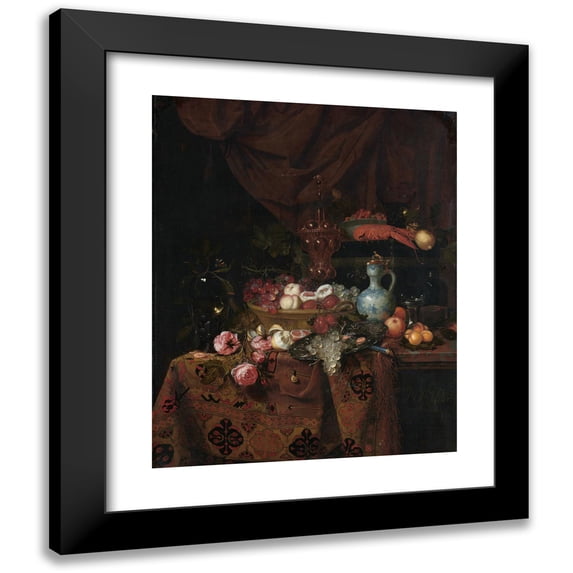 Nicolaes van Gelder 15x18 Black Modern Framed Museum Art Print Titled - Still Life (1664)
