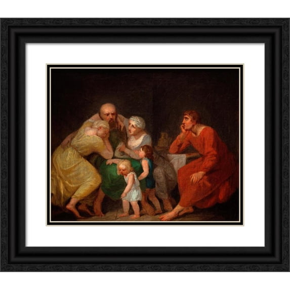 Nicolai Abildgaard 18x15 Black Ornate Wood Framed Double Matted Museum Art Print Titled - A Farewell Scene