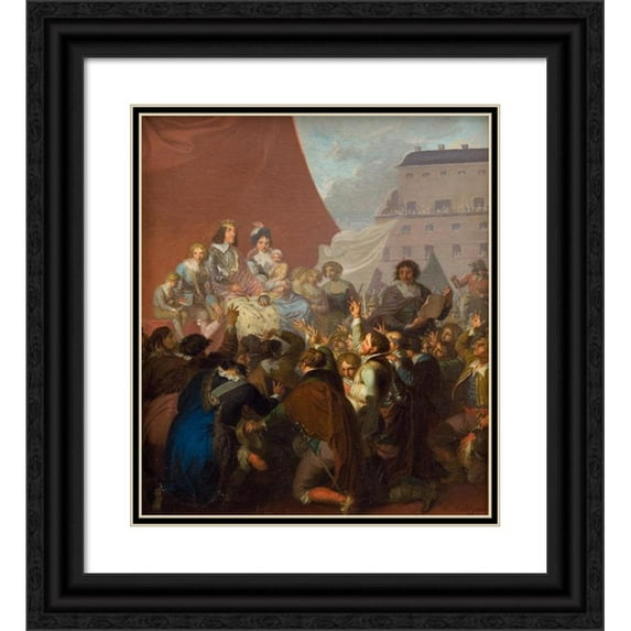 Nicolai Abraham Abildgaard 20x22 Black Ornate Framed Double Matted Museum Art Print Titled: The Oath of Fealty in 1660 (1806)