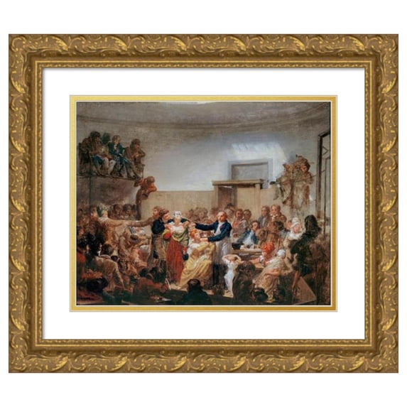 Nicolas-Antoine Taunay 14x12 Gold Ornate Wood Frame and Double Matted Museum Art Print Titled - The Consultation of Doctor Antoine Dubois (1756-1837) (1810)