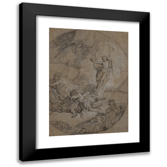 Nicolas Bertin 11x14 Black Modern Framed Museum Art Print Titled - The Resurrection of Christ