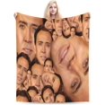 thumbnail image 1 of Nicolas Cage Blanket Soft and Warm Lightweight Fluffy Throws Blankets Rug Carpet Gift for Beach Yoga Bedroom Living Room Decoration Sofa Camping Trip Dorm Decor All Season, 1 of 1