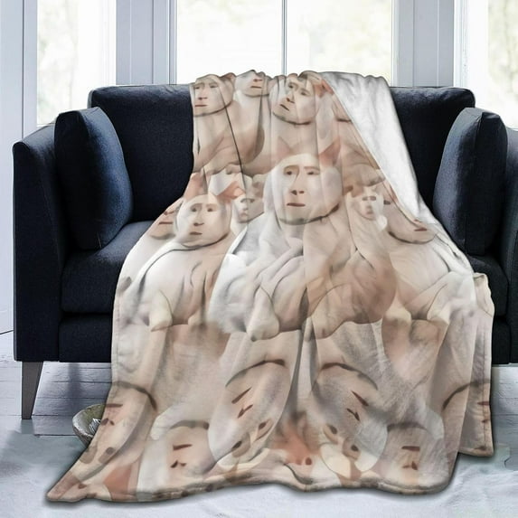 Nicolas Cage Blanket Soft and Warm Lightweight Fluffy Throws Blankets Rug Carpet Gift for Beach Yoga Bedroom Living Room Decoration Sofa Camping Trip Dorm Decor All Season