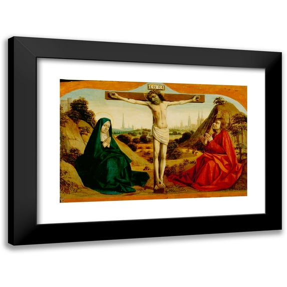 Nicolas Dipre 24x17 Black Modern Framed Museum Art Print Titled - Crucifixion (ca. 1500)