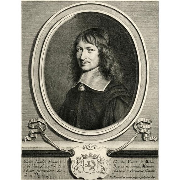 Nicolas Fouquet 1615-1680 Chevalier Vicomte De Melun Et Vaux. French Minister Poster Print, Large - 26 x 34