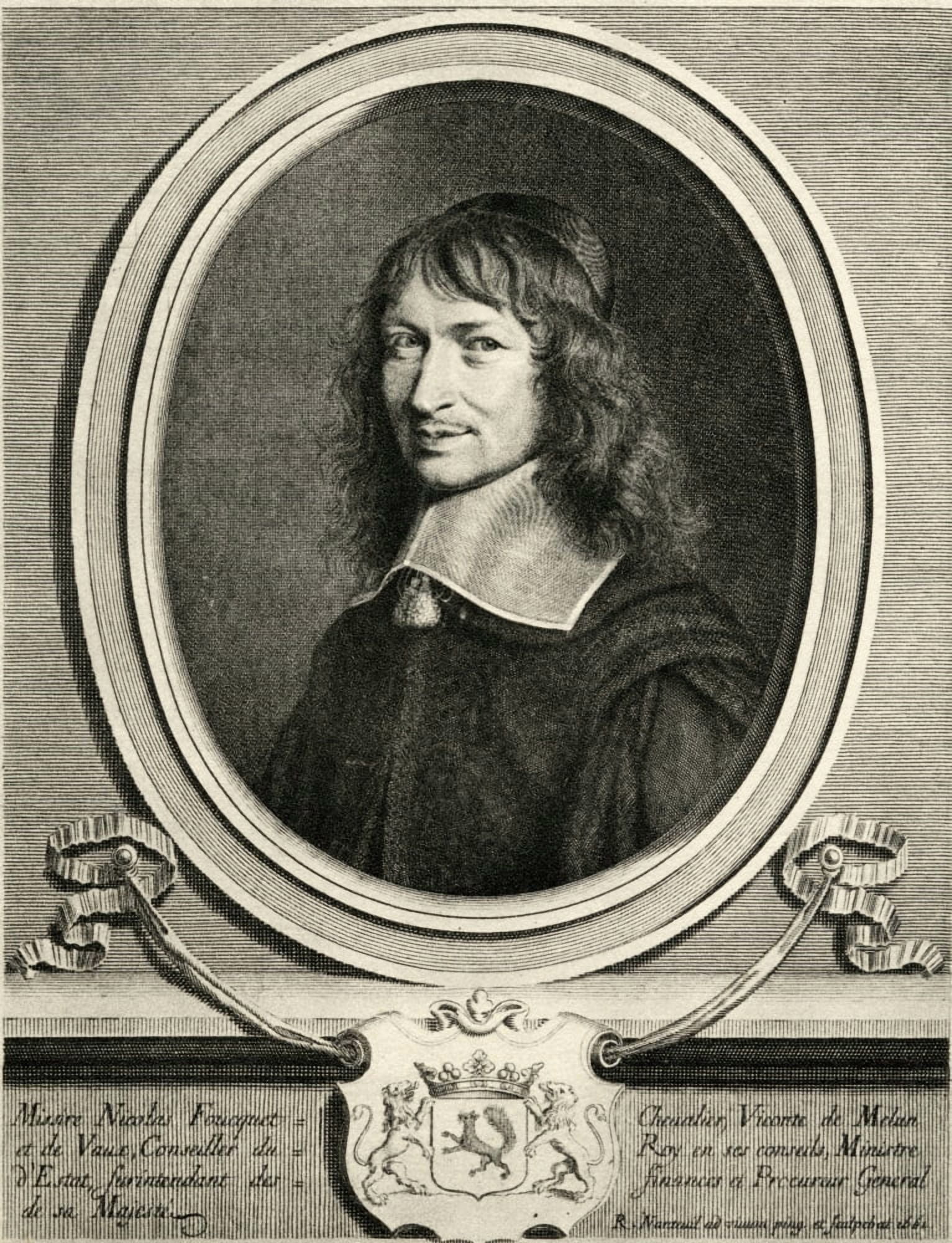 Nicolas Fouquet1615-1680 Chevalier Vicomte De Melun Et Vaux French Minister Of State And Superintendent Of Finances Engraved By R Nanteuil Canvas Art - Ken Welsh Design Pics (13 x 17)