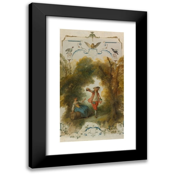 Nicolas Lancret 12x18 Black Modern Framed Museum Art Print Titled - The Vineyard (C. 1723-1727)