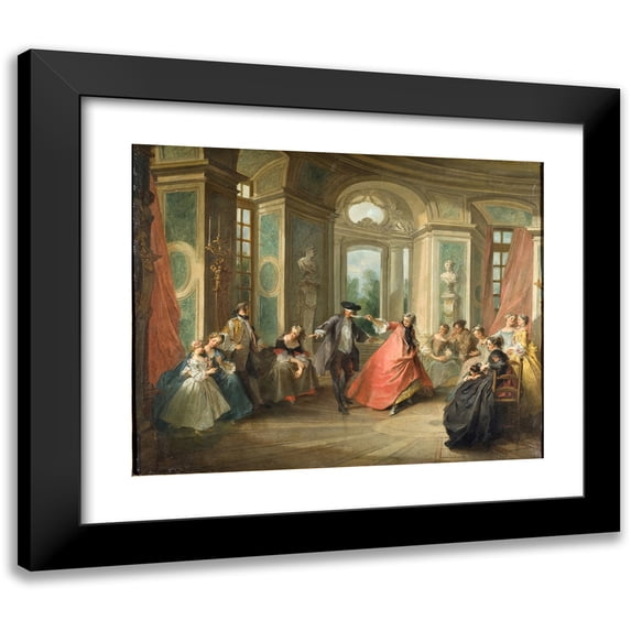 Nicolas Lancret 18x15 Black Modern Framed Museum Art Print Titled - Blind Man's Buff