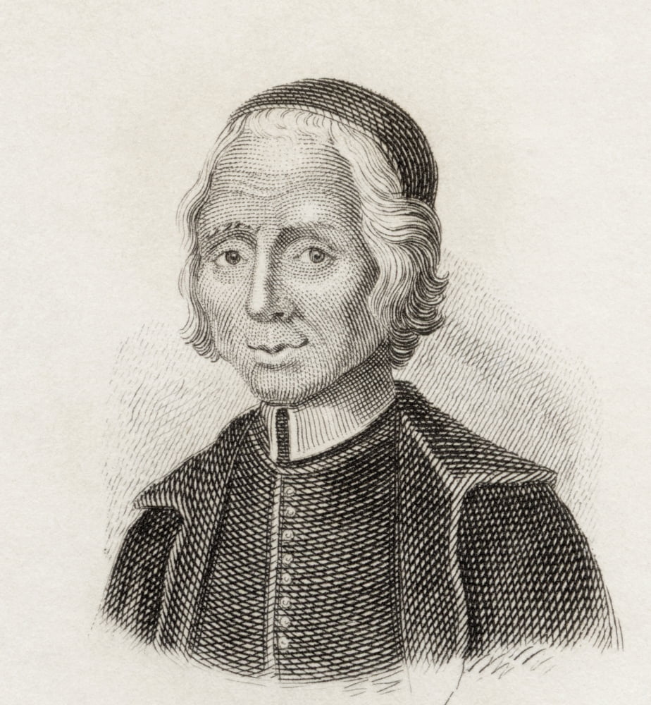 Nicolas Malebranche 1638 To 1715 French Oratorian And Rationalist Philosopher From Crabbs Historical Dictionary Published 1825 Canvas Art - Ken Welsh Design Pics (14 x 15)