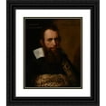 thumbnail image 1 of Nicolas Moelon 12x14 Black Ornate Wood Framed Double Matted Museum Art Print Titled: Eustache De La Salle (1613), 1 of 5
