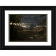 thumbnail image 1 of Nicolas Poussin 18x14 Black Ornate Wood Framed Double Matted Museum Art Print Titled - Landscape During a Thunderstorm with Pyramus and Thisbe (1651), 1 of 5