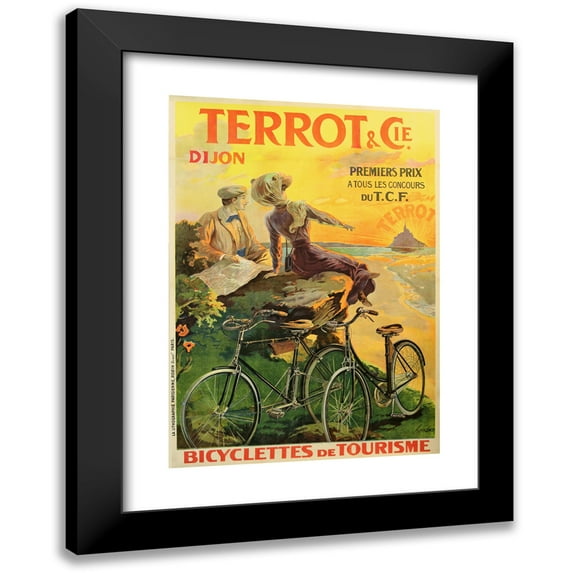 Nicolas Tamagno 14x18 Black Modern Framed Museum Art Print Titled - Terrot and Cie. Dijon Tourist Bicycles (C.1900)