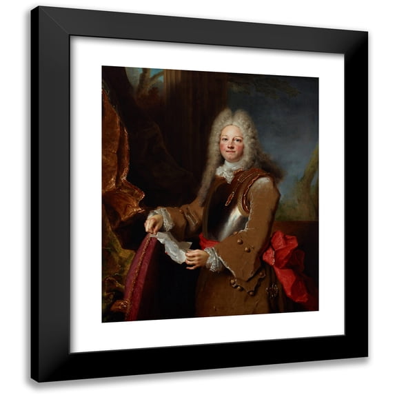 Nicolas de Largillière 20x23 Black Modern Framed Museum Art Print Titled - Portrait of an Officer (circa 1714)