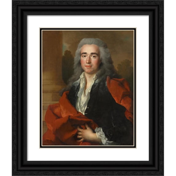 Nicolas de Largillière 20x24 Black Ornate Framed Double Matted Museum Art Print Titled: Portrait from Ani Louis Goislard the Monshort, Come the Richbourg-Le-Trolre (1734)