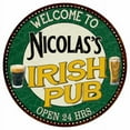 thumbnail image 1 of Nicolas's Irish Pub 14" Round Metal Sign Kitchen Bar Wall Decor 100140036423, 1 of 1