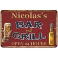 thumbnail image 1 of Nicolas's Red Bar and Grill Rustic Sign Decor 8x12 208120045736, 1 of 1