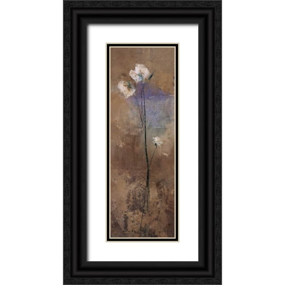 Nicolau, Miquela 11x24 Black Ornate Wood Framed with Double Matting Museum Art Print Titled - Flowers of June Series III