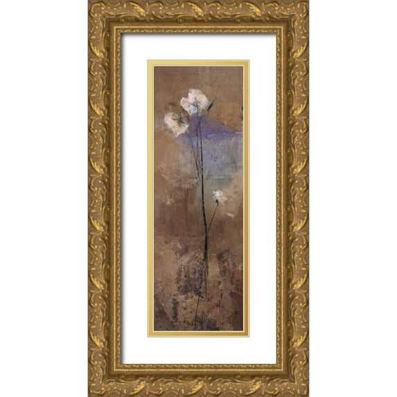 Nicolau, Miquela 9x18 Gold Ornate Wood Framed with Double Matting Museum Art Print Titled - Flowers of June Series III