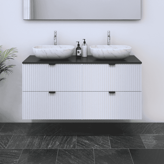 Nicole 4S 120 Double Sink Floating Bathroom Vanity (48" Width)