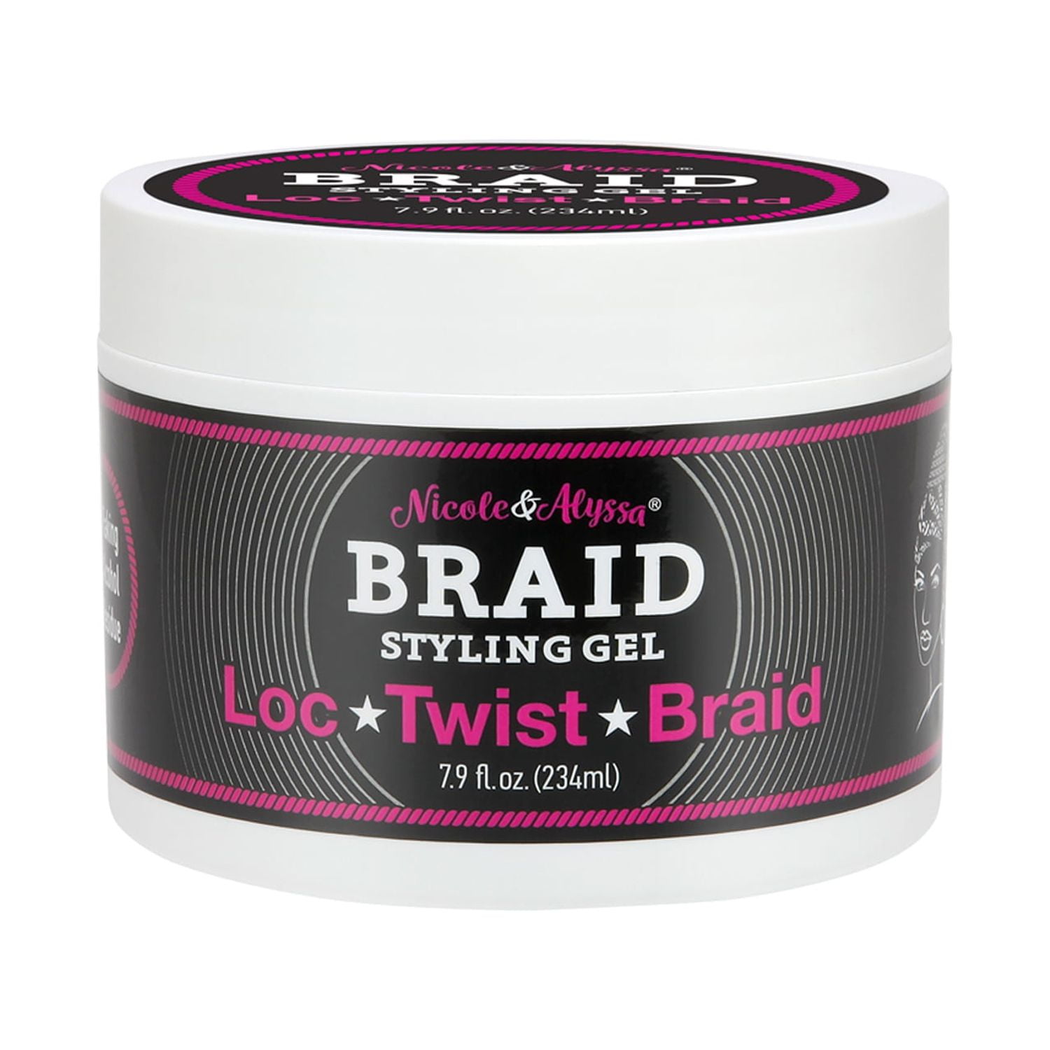 Nicole & Alyssa Braid Styling Gel for Locs, Twists, and Braids 7.9 oz